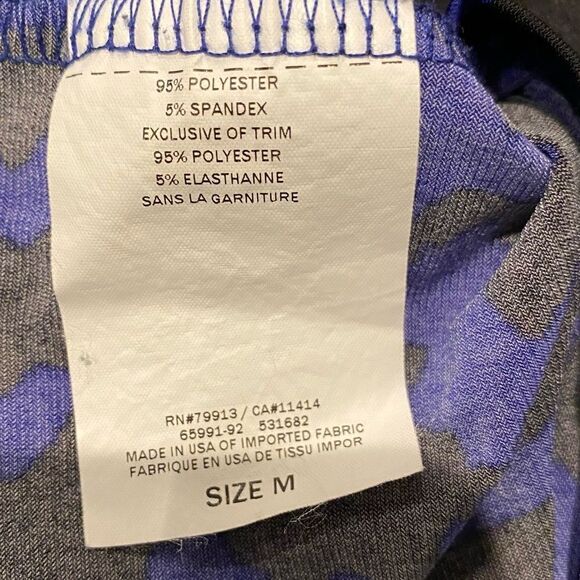 A Pea In The Pod Maternity Blue/Black Faux Wrap Dress Size Medium - Picture 6 of 7